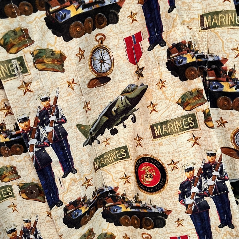 Men's USMC Military Print Shirt Large - Picture 3 of 4
